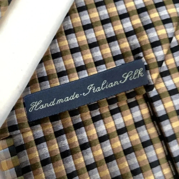BRITCHES Gold & Silver Woven Italian Silk Stripe Tie - Picture 7 of 11